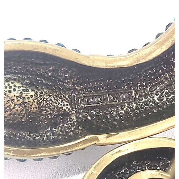 3" Heidi Daus Mystical Serpent Swarovski Crystal Hinged Snake Cuff Blue & Purple - Picture 9 of 10